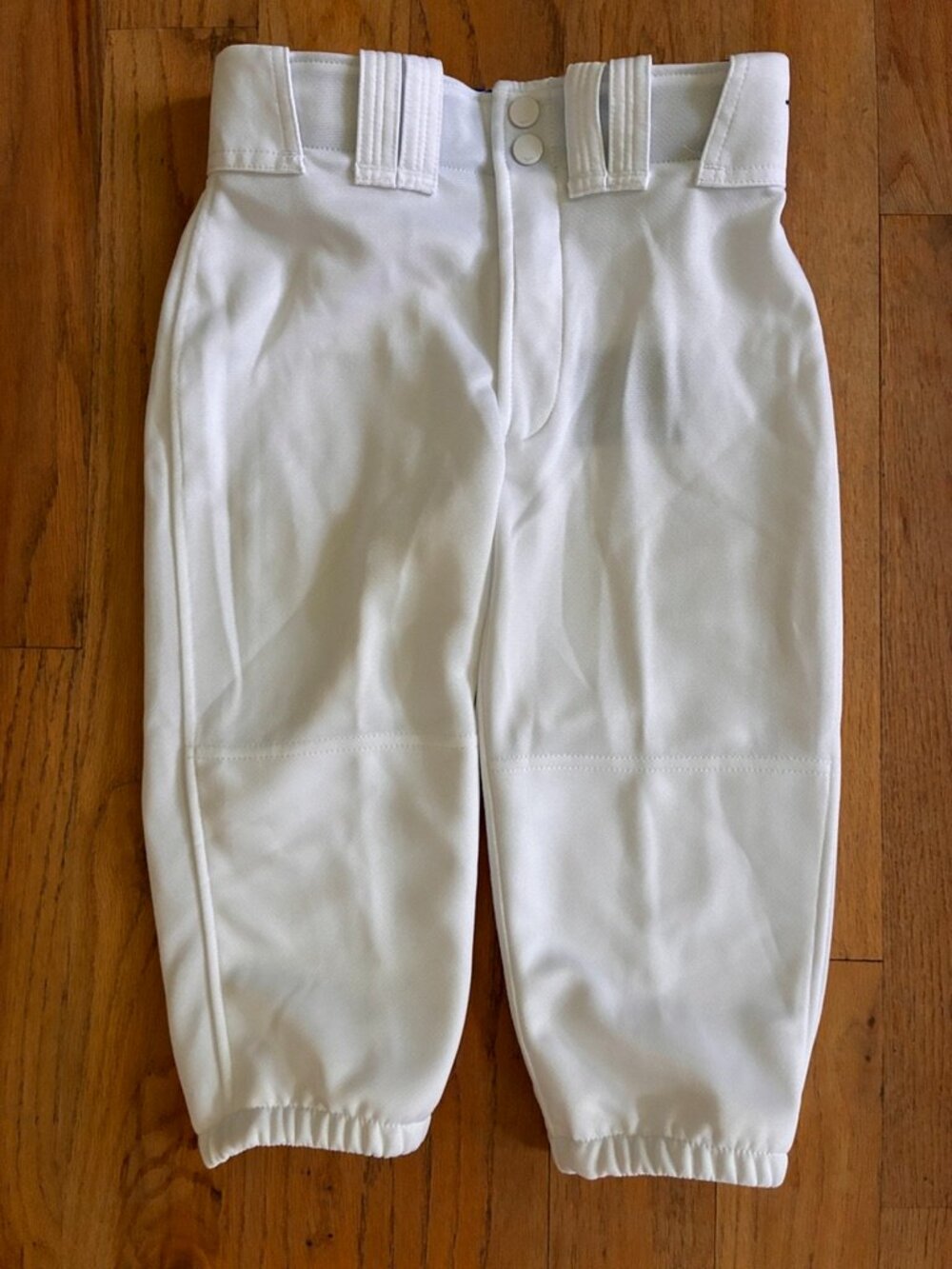 Mizuno Performance Youth Medium White Baseball Pants Elastic Cuffs